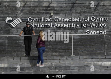 Der Senedd, Cardiff, Großbritannien, Oktober 2017 Stockfoto