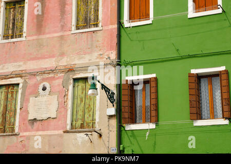 Bunte Fassade auf Burano. Venedig, Italien Stockfoto