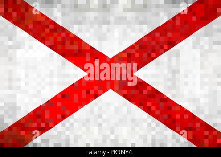 Abstract grunge Mosaik Flagge Alabama - Illustration, die Flagge des Staates Alabama Stock Vektor