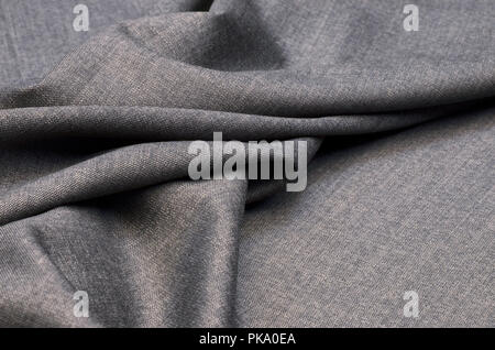 Stoff Kostüm, Melange grau aus Wolle. Stockfoto
