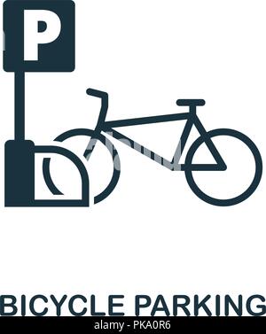 Fahrrad parken Symbol. Schwarzweiß-Design von Stadt Elemente Sammlung. UI. Pixel Perfect einfache Piktogramm Fahrrad parken Symbol. Web Design, Apps Stock Vektor