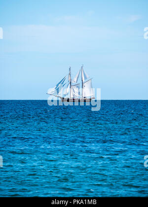 Tall Ship der Dänemark Insel Monn, Ostsee, Dänemark, Skandinavien, Europa. Stockfoto