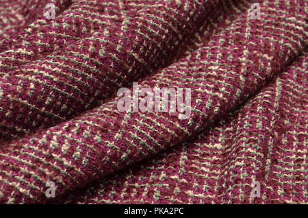 Stoff beige - Grün - Burgund Farbe aus Seide, Viskose und Baumwolle Stockfoto