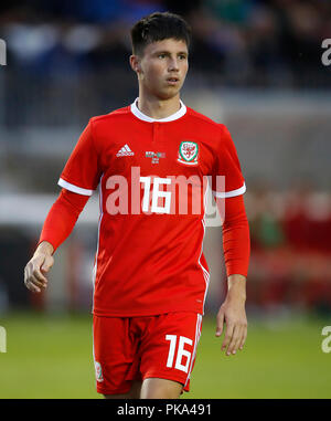 Wales' Alex Babos in Aktion während des Spiels gegen Portugal, während der UEFA Euro unter 21 Qualifikation, Gruppe 8 Spiel in Bangor University Stadium, Bangor. PRESS ASSOCIATION Foto. Bild Datum: Dienstag, September 11, 2018. Siehe PA-Geschichte Fussball Wales U21. Foto: Martin Rickett/PA-Kabel. Stockfoto