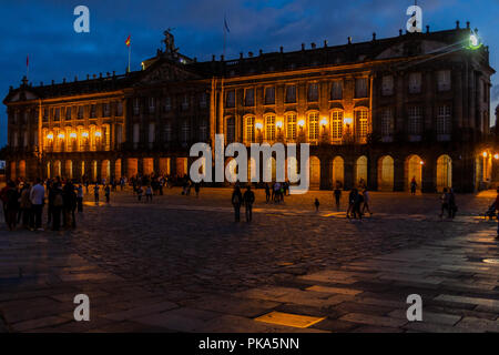 Wandern auf der Route di Santiago di Compostela Stockfoto