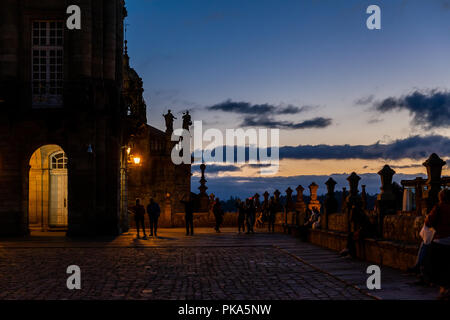 Wandern auf der Route di Santiago di Compostela Stockfoto