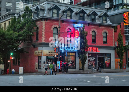 Hotel, Granville Street im Herzen von Vancouver, British Columbia, Kanada; Stockfoto