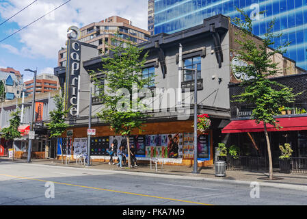 Granville Street im Herzen von Vancouver, British Columbia, Kanada; Stockfoto