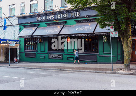 Irish Pub, der Granville Street im Herzen von Vancouver, British Columbia, Kanada; Stockfoto