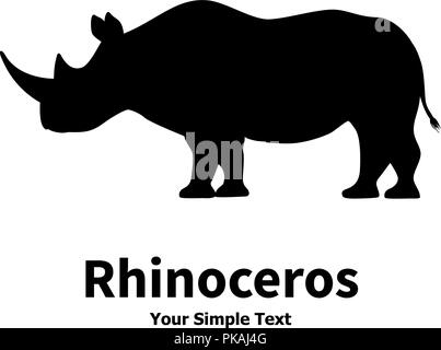 Vector Illustration einer Silhouette einer rhino Stock Vektor