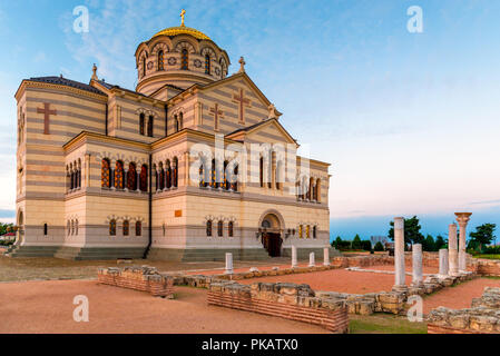 Die Halbinsel Tavrichesky, Krim Halbinsel, Russland - Wladimir Kathedrale in Chersonesos Orthodoxe Kirche Stockfoto