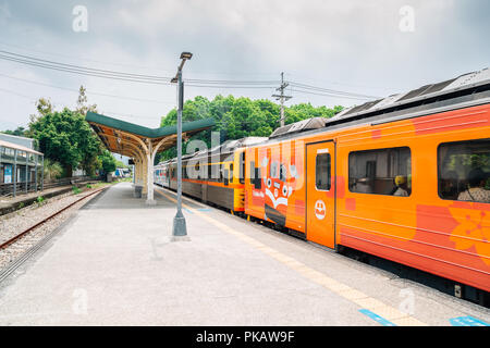 Nantou, Taiwan - 3. Mai 2018: jiji Bahnhof Stockfoto