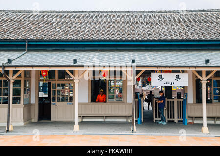 Nantou, Taiwan - 3. Mai 2018: jiji Bahnhof Stockfoto