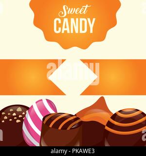 Süßigkeiten Bänder Zeichen macarons Mandel Aromen Vector Illustration Stock Vektor