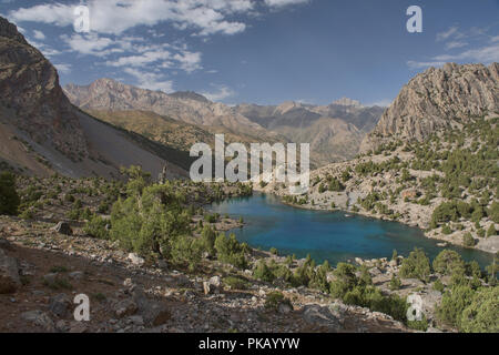 Trekking zu den schönen Seen, alauddin Fann Mountains, Tadschikistan. Stockfoto