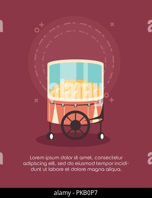 Karneval Zirkus Essen stand Pop Corn retro Vektor illustration Stock Vektor