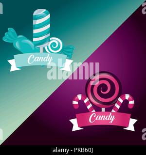 Süßigkeiten banner Farben Lutscher anmelden Vector Illustration Stock Vektor