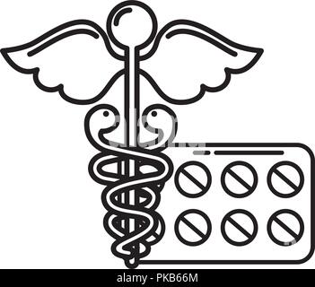Caduceus Medical Packaging Pillen healthcare Stock Vektor