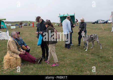 Großbritannien eine Gruppe von Englisch im mittleren Alter Menschen Paare an einer Landschaft Veranstaltung miteinander zu reden. Derbyshire Großbritannien 2010 s, HOMER SYKES Stockfoto