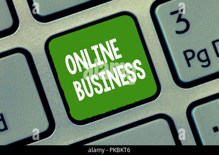 Handschrift text On-line-Geschäft. Begriff Sinne kommerzielle Transaktion gemeinsame Nutzung von Informationen im Internet. Stockfoto