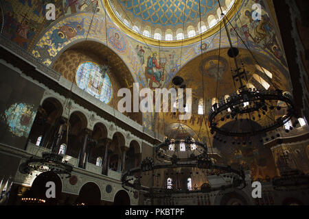 Innenraum der Kronstädter Naval Kathedrale, entworfen von russischen Architekten Wassili Kosyakov und in 1903-1913 in Kronstadt bei St. Petersburg, Russland gebaut. Stockfoto