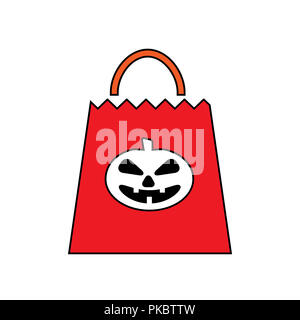 Halloween Urlaub Symbol, Kürbis Tasche Symbol Stockfoto