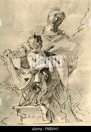 'Madonna mit Kind', Mitte des 18. Jahrhunderts (1928). Künstler: Giovanni Battista Tiepolo. Stockfoto