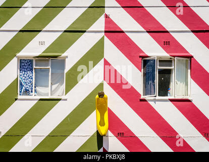 Haus Fassade Details im Bereich der Bo-Kaap Kapstadt, Südafrika Stockfoto