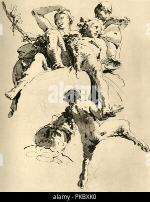 "Bacchus und Ariadne', c 1740, (1928). Künstler: Giovanni Battista Tiepolo. Stockfoto