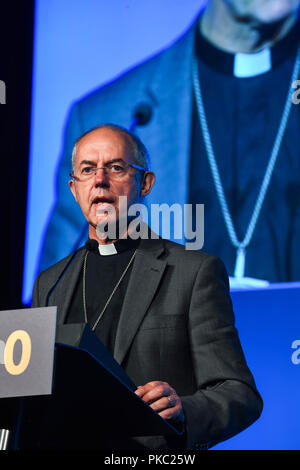 Manchester, Großbritannien. 12. September 2018. Justin Welby sprechen an der TUC-Konferenz in Manchester. Credit: Della Batchelor/Alamy leben Nachrichten Stockfoto