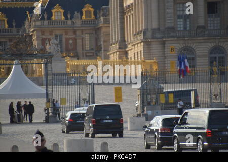 Paris, Frankreich. 12. Sep 2018. Emmanuel Längestrich erhält Naruhito, dem späteren Kaiser von Japan. Chateau de Versailles. (Vorort von Paris).12 September 2018. ALPHACIT NEWIM/Alamy leben Nachrichten Stockfoto