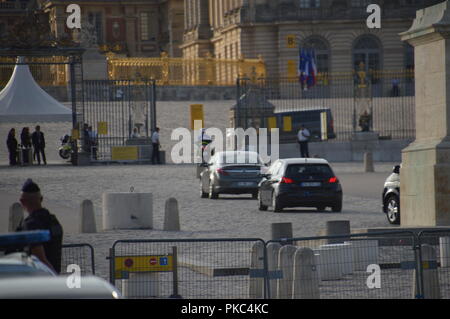 Paris, Frankreich. 12. Sep 2018. Emmanuel Längestrich erhält Naruhito, dem späteren Kaiser von Japan. Chateau de Versailles. (Vorort von Paris).12 September 2018. ALPHACIT NEWIM/Alamy leben Nachrichten Stockfoto