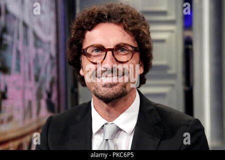 Danilo Toninelli Roma 12/09/2018. Trasmissione tv Porta a Porta Rom, 12. September 2018. Tv-show Porta a Porta Foto Samantha Zucchi Insidefoto Stockfoto