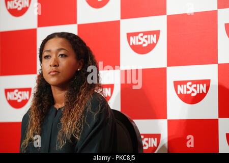 Yokohama, Japan. 13 Sep, 2018. Naomi Osaka Tennis: US Open Frauen singles Sieger, japanische Tennisspielerin Naomi Osaka, nimmt an einer Pressekonferenz in Yokohama, Japan. Credit: Sho Tamura/LBA SPORT/Alamy leben Nachrichten Stockfoto