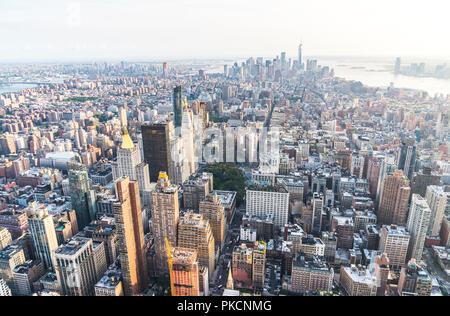 28-08-17, Newyork, USA: New Yorker Wolkenkratzer am Tag. Stockfoto