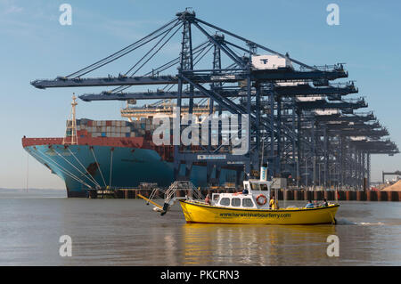 Hafen in Harwich Fähre, Hafen von Felixstowe, Suffolk, Großbritannien. Stockfoto