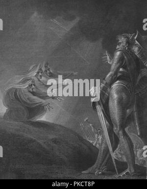"Die Hexen zu Macbeth und Banquo', c 1820. Künstler: William Bromley. Stockfoto