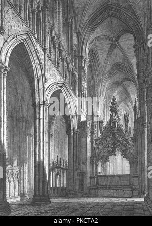 Beverley Minster, Östliche Querschiff, Anfang des 19. Jahrhunderts. Artist: John coney. Stockfoto