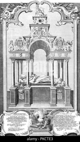 "Das Denkmal von Queen Elizabeth in der Westminster Abbey', 1786. Artist: John goldar. Stockfoto