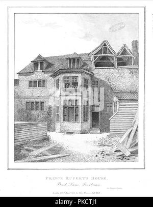 'Prince Rupert's House, Buche Lane, Barbican', 1800. Artist: Unbekannt. Stockfoto