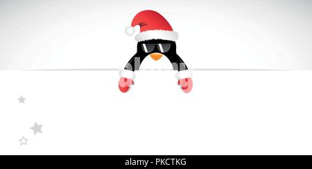 Cool penguin mit Sonnenbrille und roten Handschuhe frohe Weihnachten Vektor-illustration EPS 10. Stock Vektor