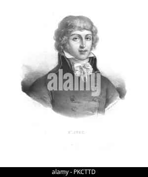 Louis Antoine de Saint-Just, (1824). Artist: Zéphirin Félix Jean Marius Belliard. Stockfoto