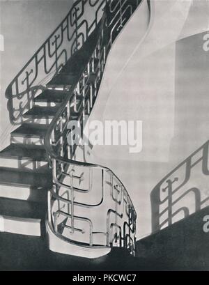 Der taircase Geländer in Monel Metall für einen New York Aufenthalt", 1933 entworfen. Artist: Unbekannt. Stockfoto