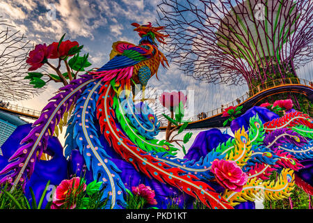 Das Mondfest in Gärten Erfahrung, die durch die Bucht, Singapur Stockfoto
