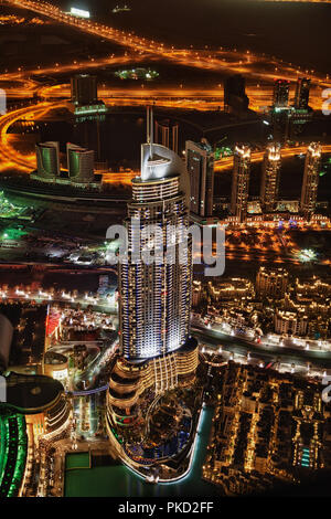 Blick auf die Innenstadt von Dubai aus dem Burj Dubai das höchste Gebäude der Welt Stockfoto