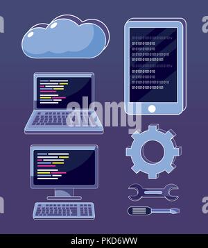 Eingestellt von programmcodes Symbole Stock Vektor