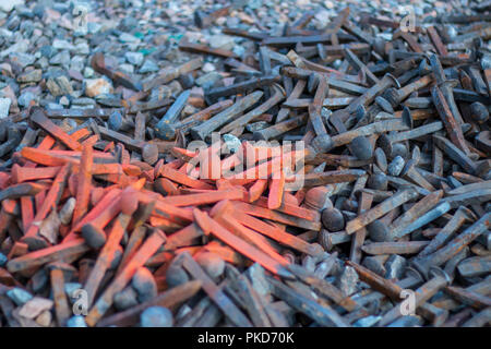 Spitzen für die Rail Road, dass die Spur halten. Stockfoto