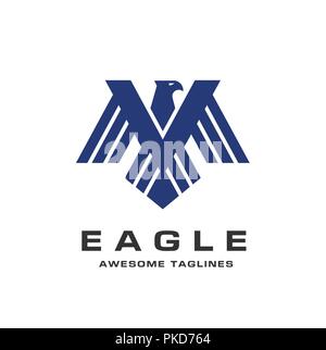 Eagle head logo Vorlage, Hawk Maskottchen Grafik, bald eagle Vector Logo, eagle Technologiekonzept Vector Logo, kreative und moderne Eagle bird logo Vektor Stock Vektor