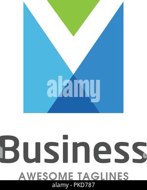 Kreatives Schreiben M-Quadrat-Logo, Buchstabe M Abstract color Business Logo Design vorlage, beste bunte Buchstaben M Logo Vektor Stock Vektor