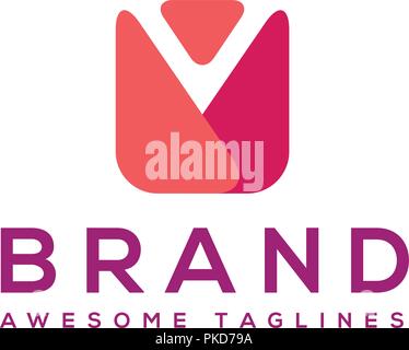 Einfache Rose Blume abstrakte geometrische logo Vektor, Blumenladen oder florale Boutique logo Vektor, Kreative Rose Blume Symbol Konzept, Florist Zeichen Stock Vektor